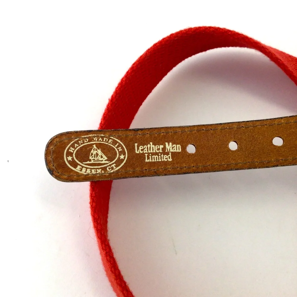 Leather Man‎ Limited Vintage Cotton Webbed Belt Embossed Mickey Mouse Golf
